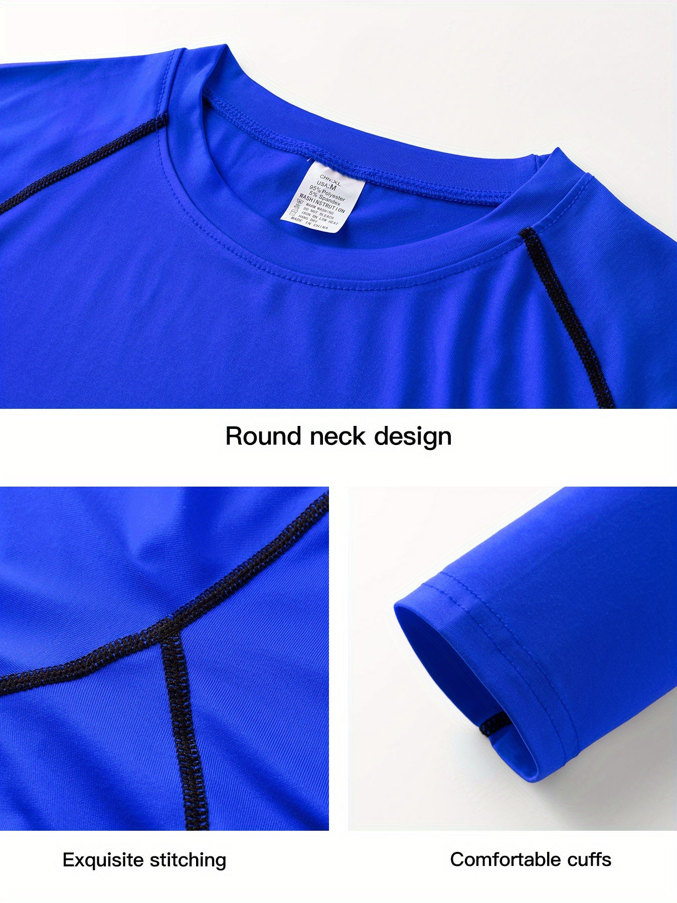Solid Compression Shirts Men Long Sleeve Athletic Baselayer Undershirt