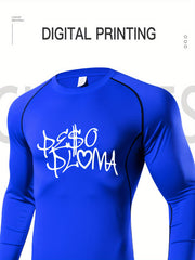 Solid Compression Shirts Men Long Sleeve Athletic Baselayer Undershirt