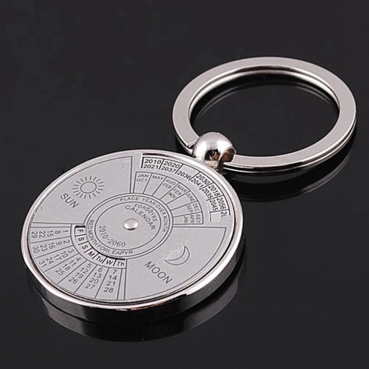 Mini Perpetual Calendar Key Chain Unisex Metal Keychain Keyring