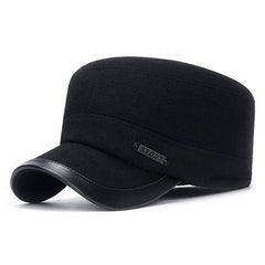 Men's Winter Outdoor Warm Flat Top Cap with Ear Protection