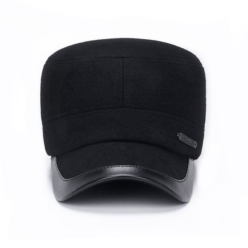 Men's Winter Outdoor Warm Flat Top Cap with Ear Protection