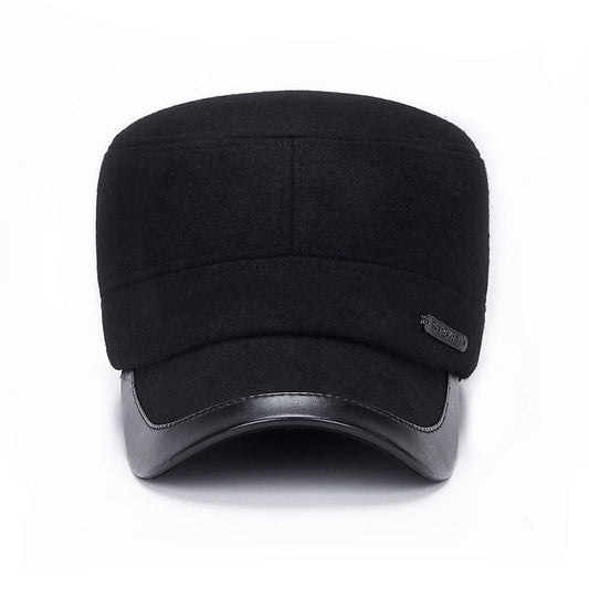 Men's Winter Outdoor Warm Flat Top Cap with Ear Protection