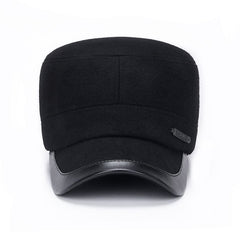 Men's Winter Outdoor Warm Flat Top Cap with Ear Protection