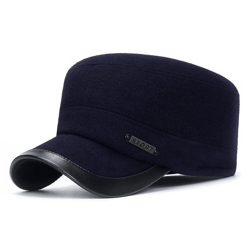 Men's Winter Outdoor Warm Flat Top Cap with Ear Protection