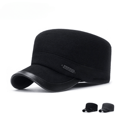 Men's Winter Outdoor Warm Flat Top Cap with Ear Protection