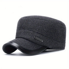Men's Winter Outdoor Warm Flat Top Cap with Ear Protection
