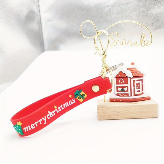 3D Christmas Gingerbread House Keychain Pendant