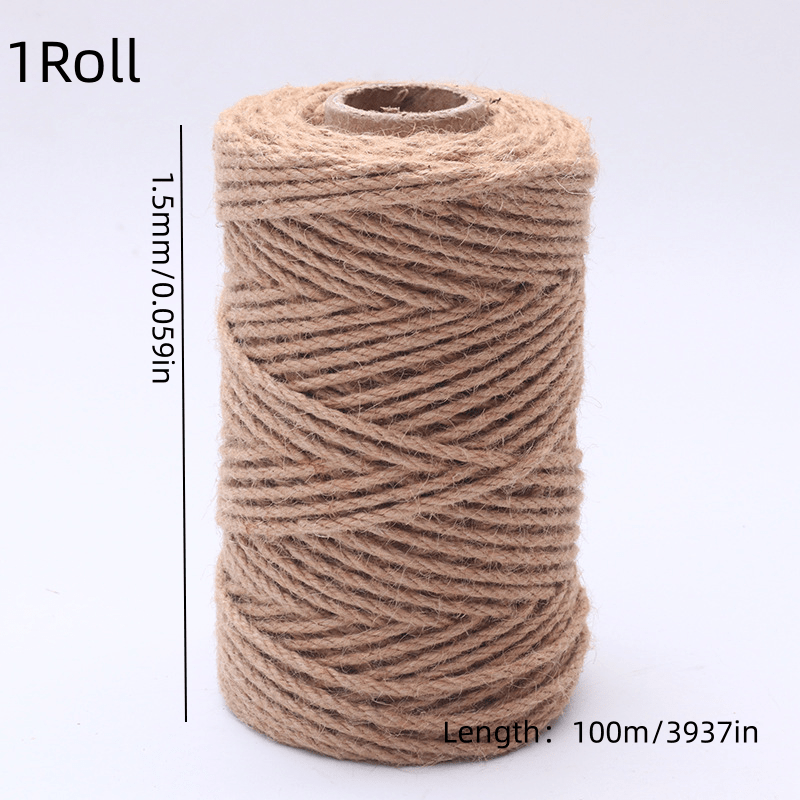 3 Rolls 99ft Jute Rope Jute Twine String Hemp Cord for DIY Craft Artworks