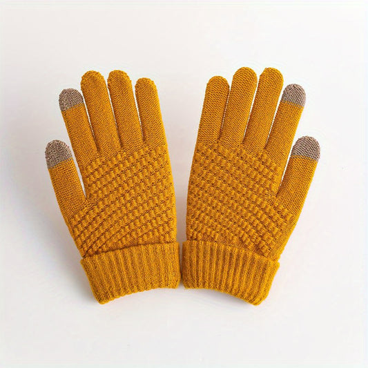 Winter Touch Screen Gloves For Men Women Warm Knitted Full Finger Gloves