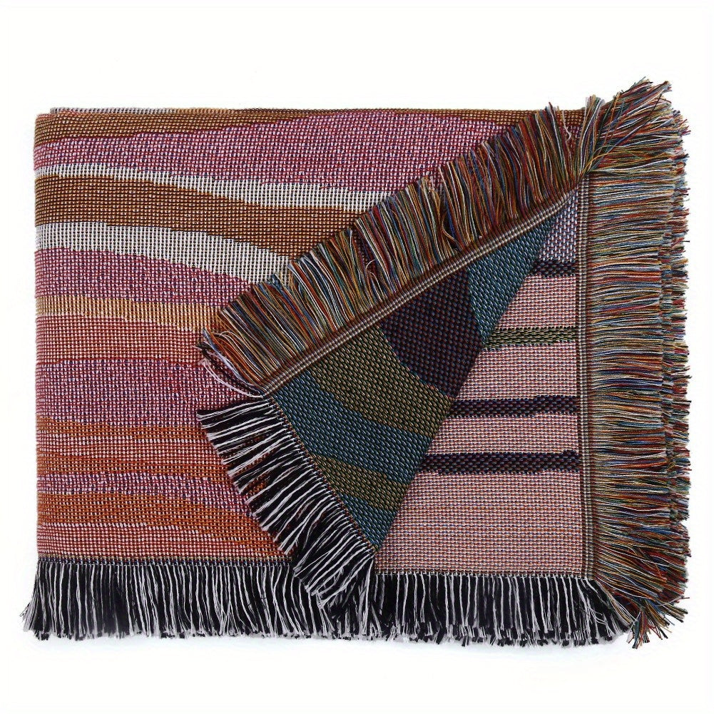Bohemian Cloud Tassel Blanket for Outdoor Camping