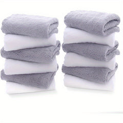 12pcs Washcloths Set Quick Drying Soft Microfiber Coral Velvet Highly Absorbent
