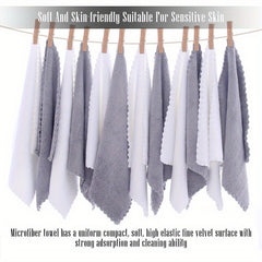 12pcs Washcloths Set Quick Drying Soft Microfiber Coral Velvet Highly Absorbent
