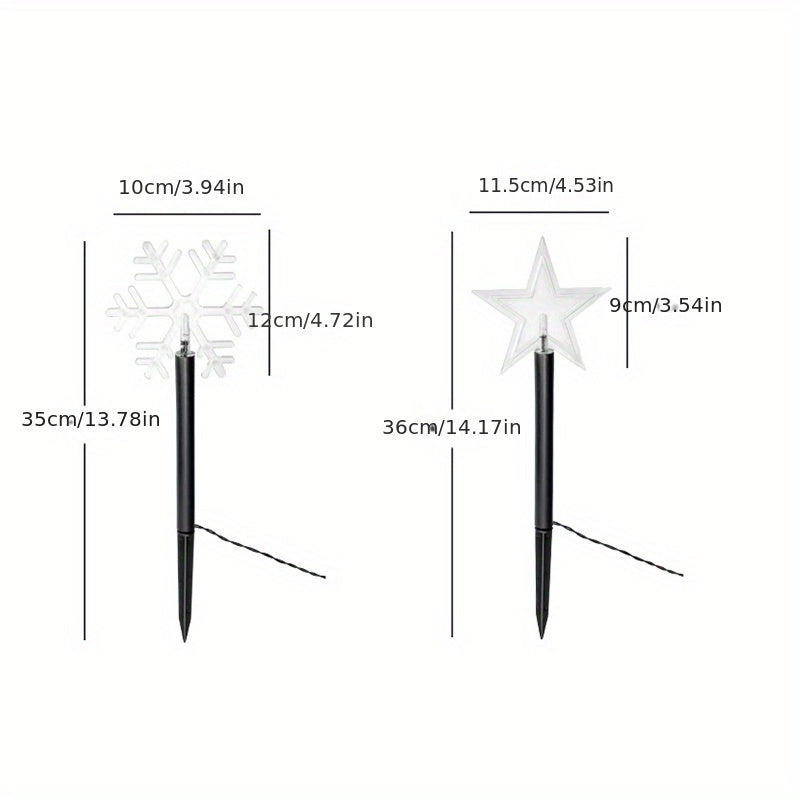 5pcs Star Snowflake Bell LED Lights Christmas Tree Decor