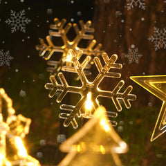 5pcs Star Snowflake Bell LED Lights Christmas Tree Decor