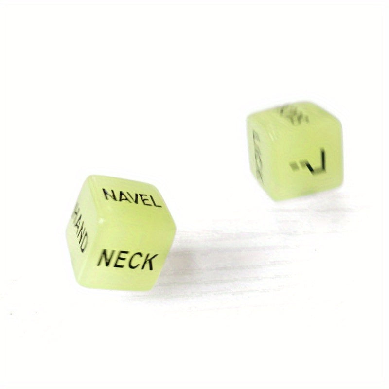 2pcs Glow-in-the-Dark Sexy Dices English Characters Gift