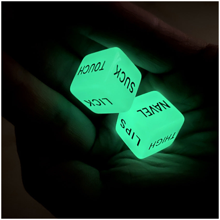 2pcs Glow-in-the-Dark Sexy Dices English Characters Gift