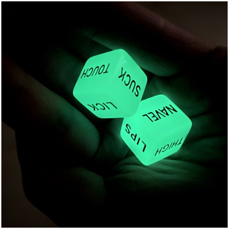 2pcs Glow-in-the-Dark Sexy Dices English Characters Gift