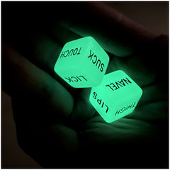 2pcs Glow-in-the-Dark Sexy Dices English Characters Gift