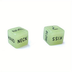 2pcs Glow-in-the-Dark Sexy Dices English Characters Gift