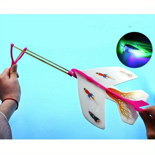 Light Up Elastic Airplane Toys Flash Fly Whirl Airplane Toys
