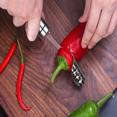 Stainless Steel Pepper Seed Corer Remover Tool - Easy Seed Removal