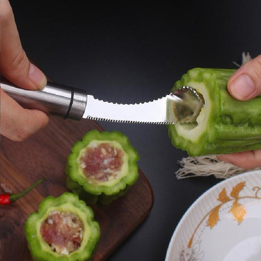Stainless Steel Pepper Seed Corer Remover Tool - Easy Seed Removal