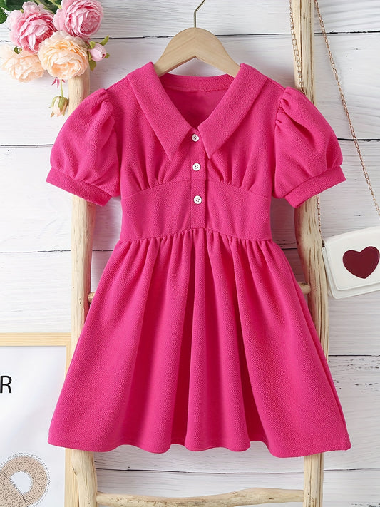 Toddler Girls Puff Sleeve Princess Dress For Party
