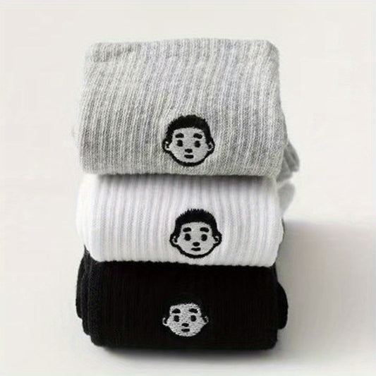 3pairs Men's Crew Socks Fitness Running Socks