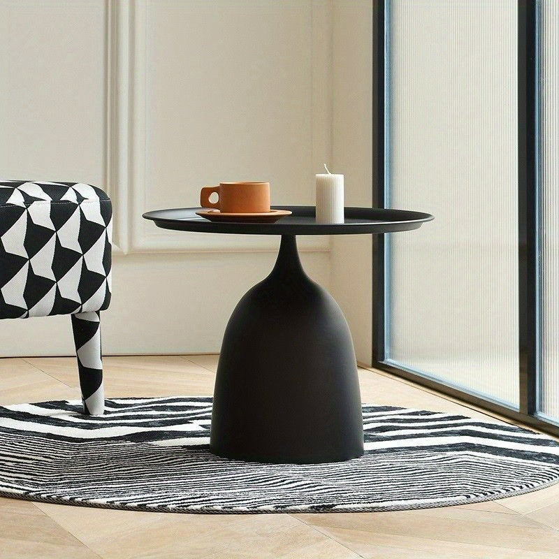 Cream Colour Minimalist Side Table Wrought Iron for Living Room