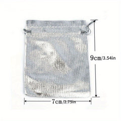 100pcs Silver Metallic Foil Organza Pouches Christmas Wedding Party Favour