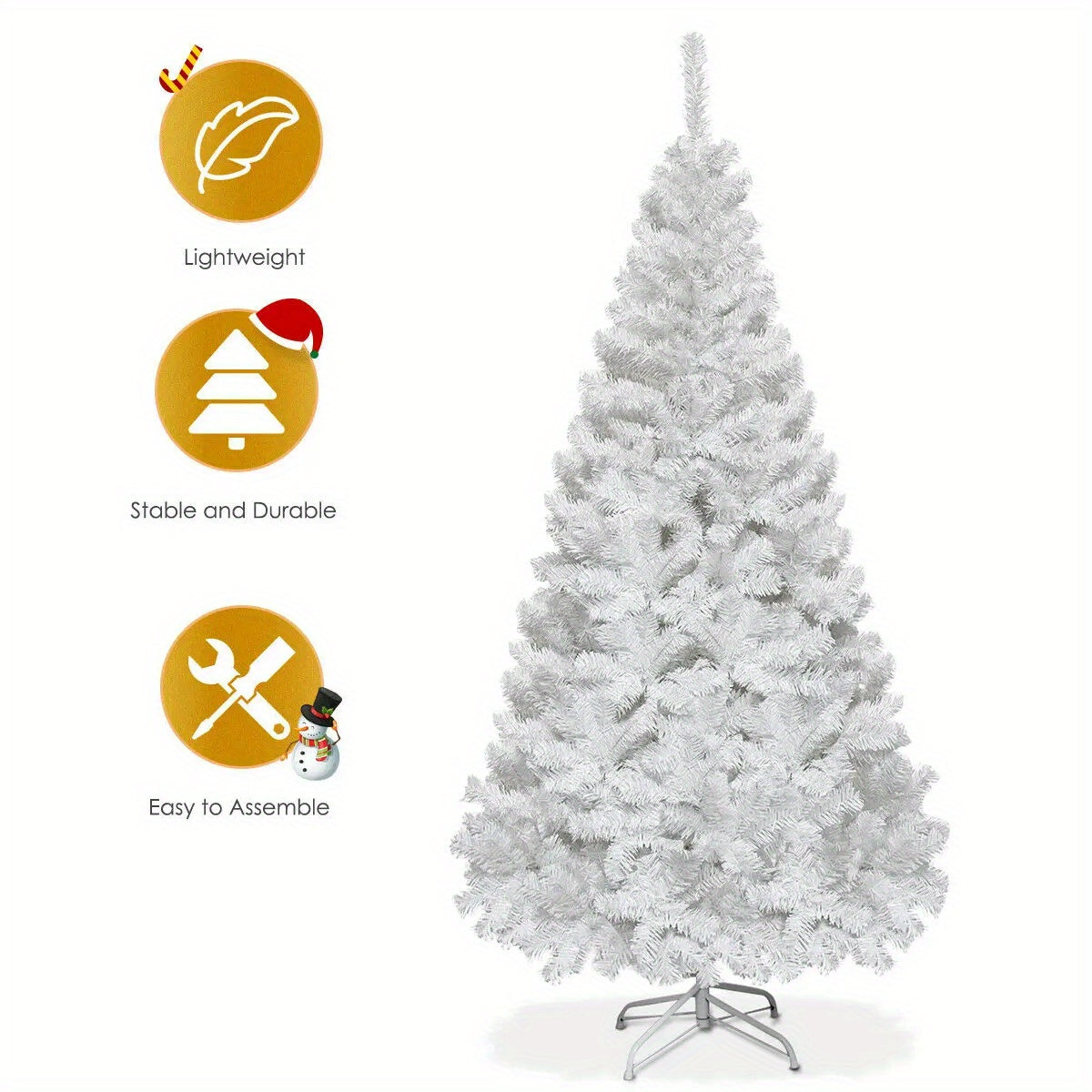 6ft PVC Christmas Tree with Metal Stand