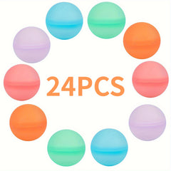 24pcs Reusable Water Balloons Pool Beach Water Toys For Boys And Girls
