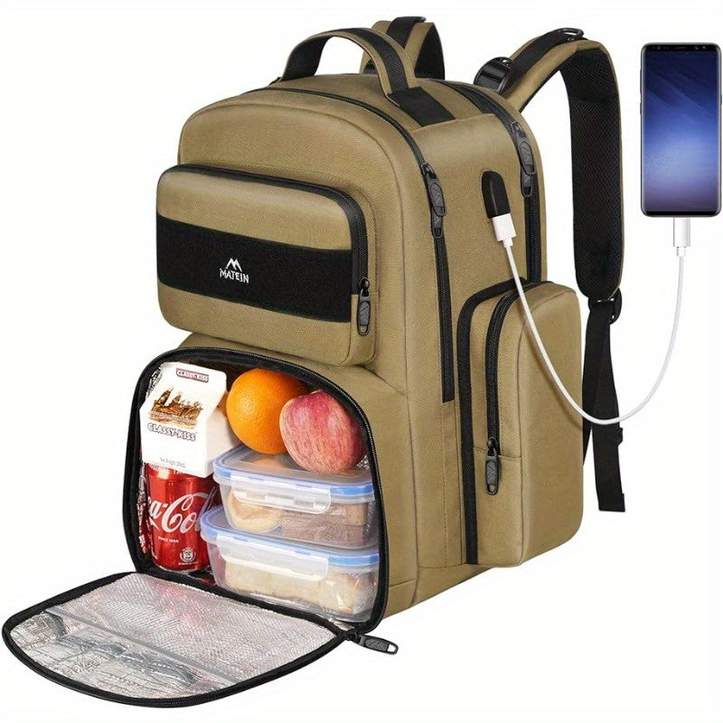 MATEIN Insulated Cooler Backpack for Men 17-Inch Travel Laptop Bag with USB Port