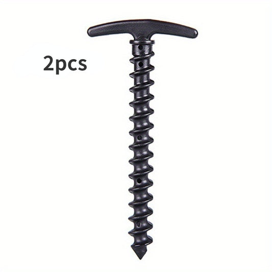 2pcs Outdoor Camping Pegs & Screw Stakes for Hiking Tent