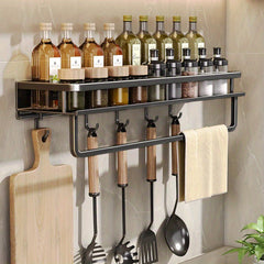 Multifunctional Kitchen Rack Seasoning Storage Shelf Wall Mounted