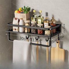 Multifunctional Kitchen Rack Seasoning Storage Shelf Wall Mounted