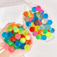 15pcs Colorful Bouncy Ball Set Mixed Toy Elastic Outdoor Bath Toys Random