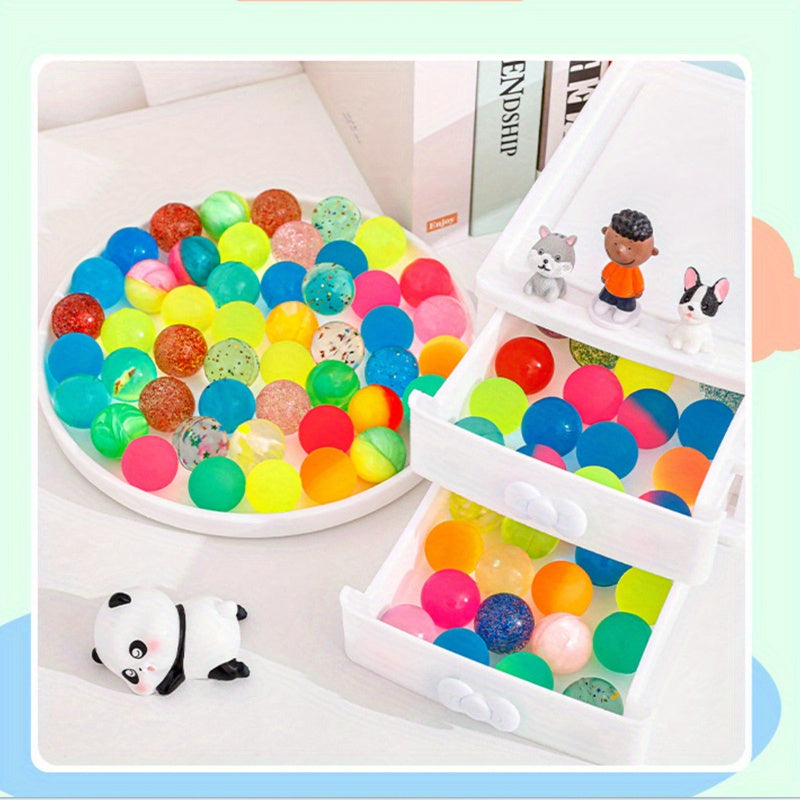 15pcs Colorful Bouncy Ball Set Mixed Toy Elastic Outdoor Bath Toys Random