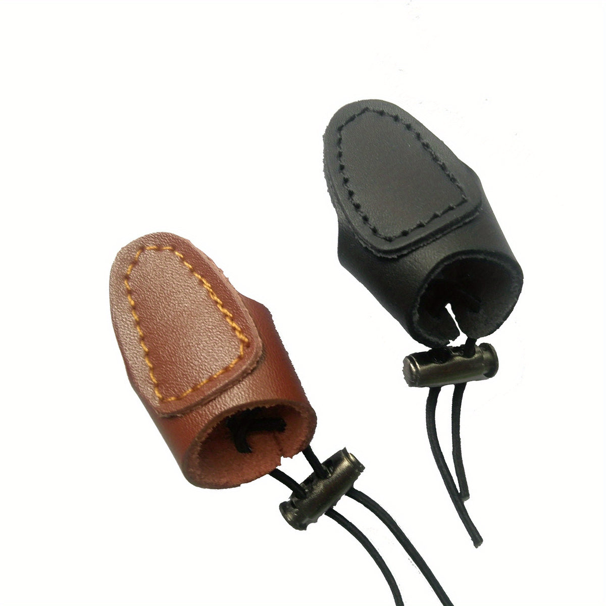 2pcs Cowhide Thumb Ring Finger Tabs For Recurve Bow Longbow