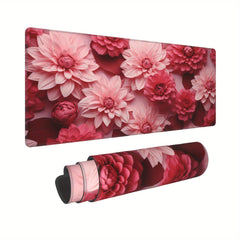 Pink Flower Desk Pad Protector Mouse Pad Mat for Office and Home