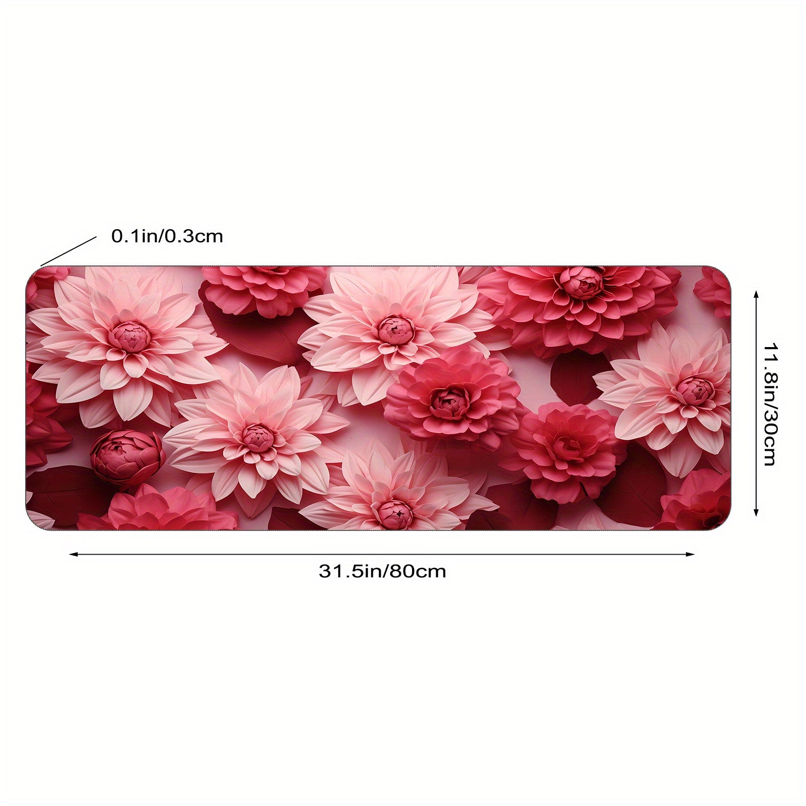 Pink Flower Desk Pad Protector Mouse Pad Mat for Office and Home