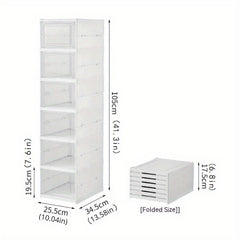 1pc Folding Shoe Box Plastic Shoes Storage Box Organizer