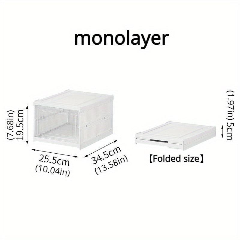 1pc Folding Shoe Box Plastic Shoes Storage Box Organizer