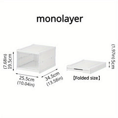 1pc Folding Shoe Box Plastic Shoes Storage Box Organizer