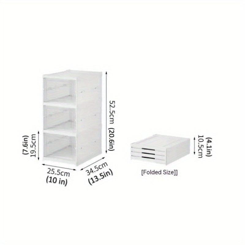 1pc Folding Shoe Box Plastic Shoes Storage Box Organizer