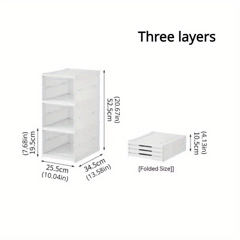 1pc Folding Shoe Box Plastic Shoes Storage Box Organizer