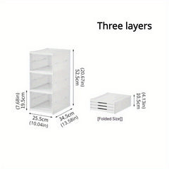 1pc Folding Shoe Box Plastic Shoes Storage Box Organizer