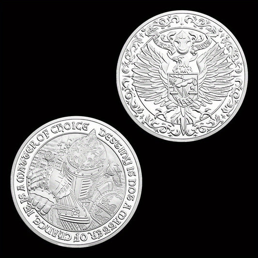 Middle Ages Knight Silvery Plated Coin Lucky Coin Collectible Souvenir