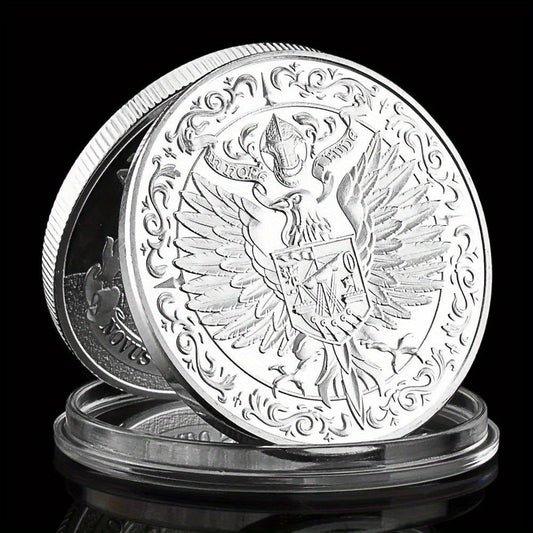 Middle Ages Knight Silvery Plated Coin Lucky Coin Collectible Souvenir