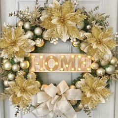 Glittered Red Flower Christmas Wreath Tree Ornament